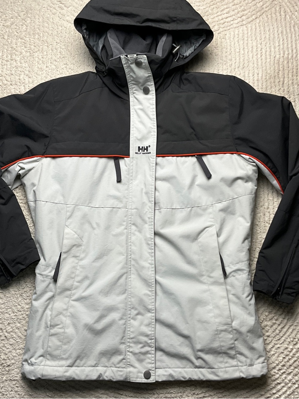 Helly Hansen Black and Light Gray Ski Jacket Size XS